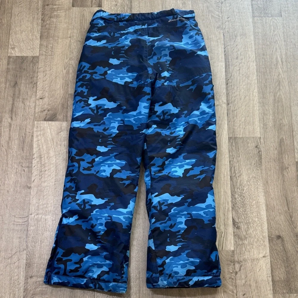 Eddie Bauer Blue Camouflage Ski Pants. Size Kids Medium 10-12.